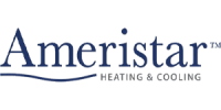 Ameristar Heating & Cooling logo in navy blue with a stylized underline swoosh